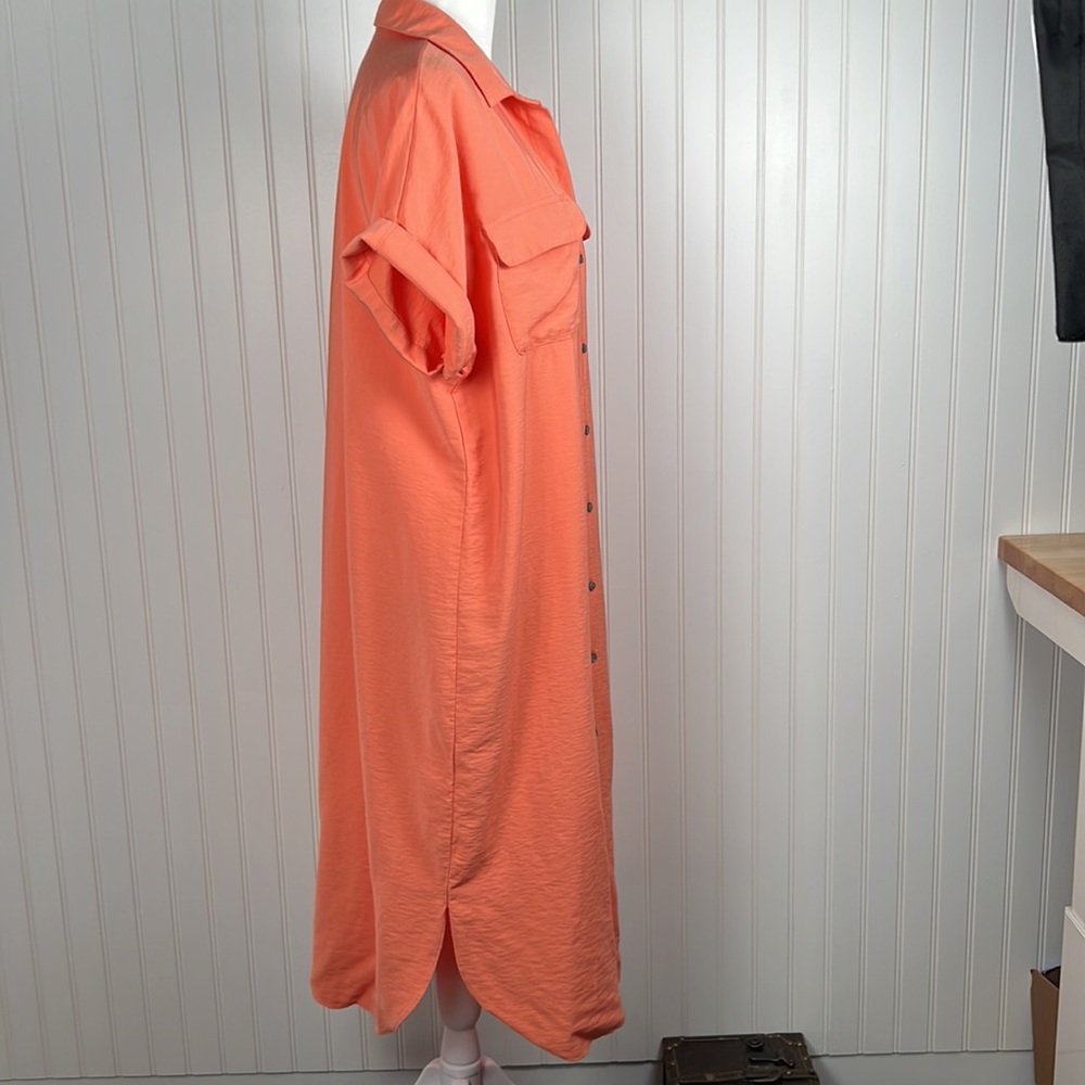 Ann Taylor Factory Orange Button-Down Dress - Picture 9 of 16